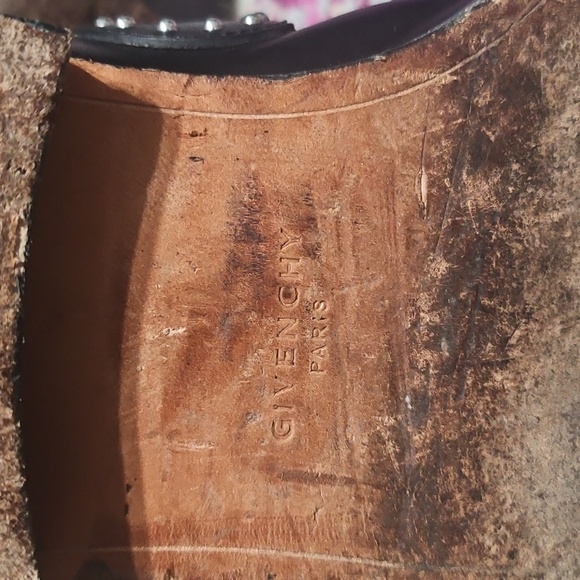 Givenchy Black Combat Boots with Silver Buckles and Studs - Picture 6 of 8